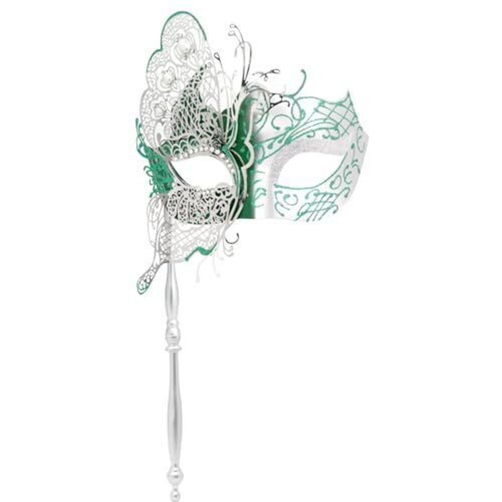 7412 Masquerade Mask with Stick Mysterious Venetian Mask Butterfly Mask